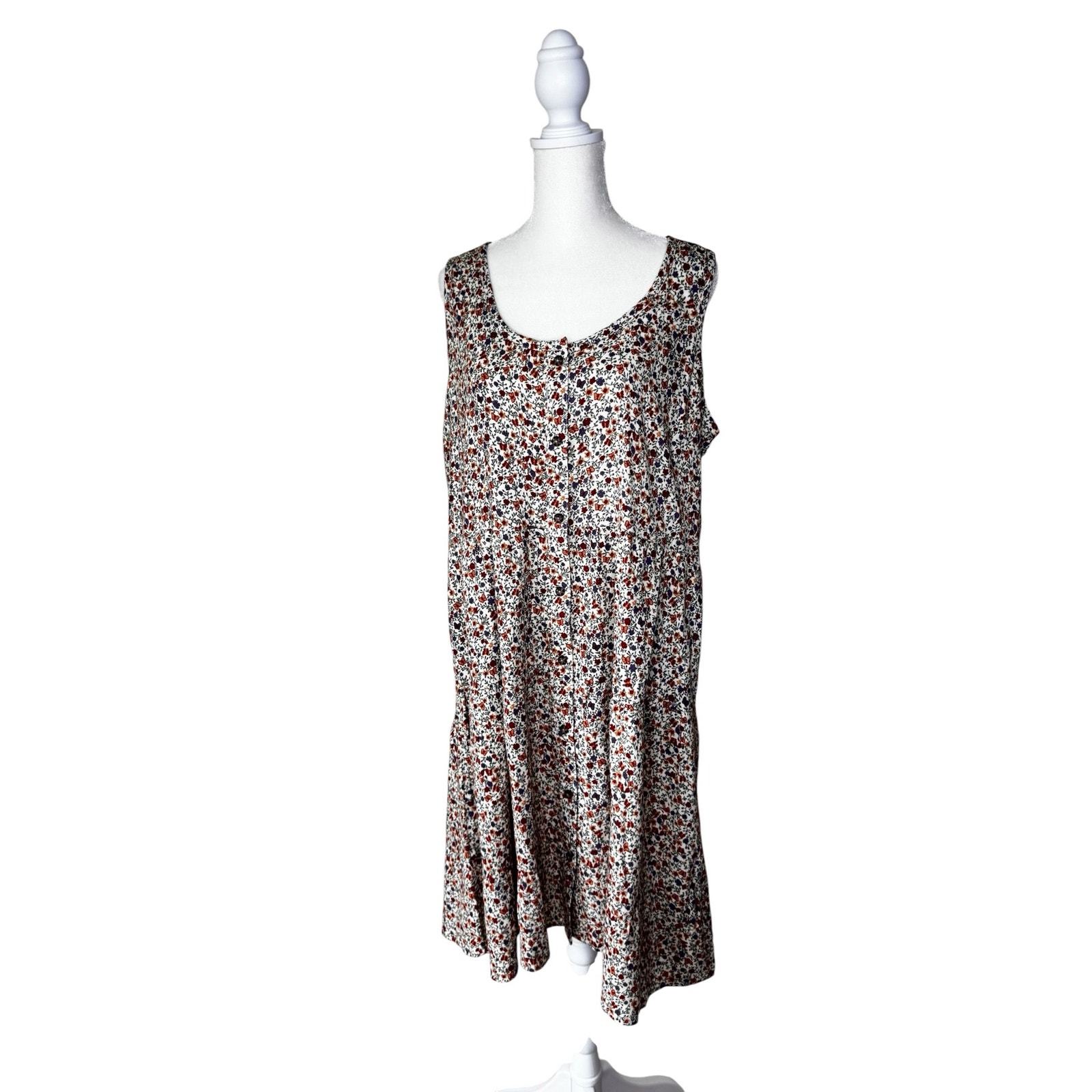 Toad & Co Manzana Tiered Tank Dress Color: Salt Print Size Medium Nwt — image 3 of 7